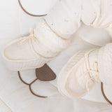 Organic Cotton Quilted Baby Booties - Ecru