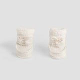Organic Cotton Quilted Baby Booties - Ecru