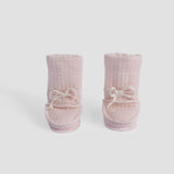 Organic Cotton Quilted Baby Booties - Pink