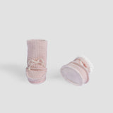 Organic Cotton Quilted Baby Booties - Pink
