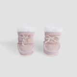 Organic Cotton Quilted Baby Booties - Pink