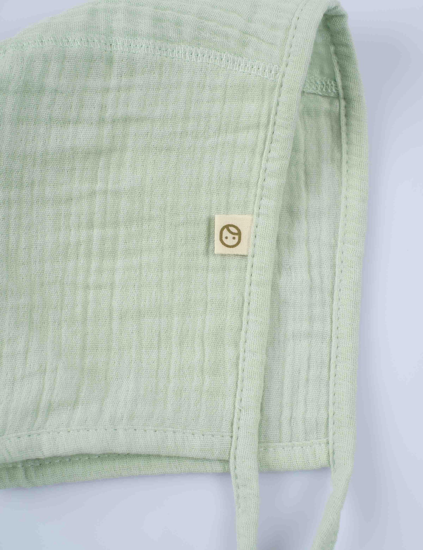 organic muslin baby bonnet green
