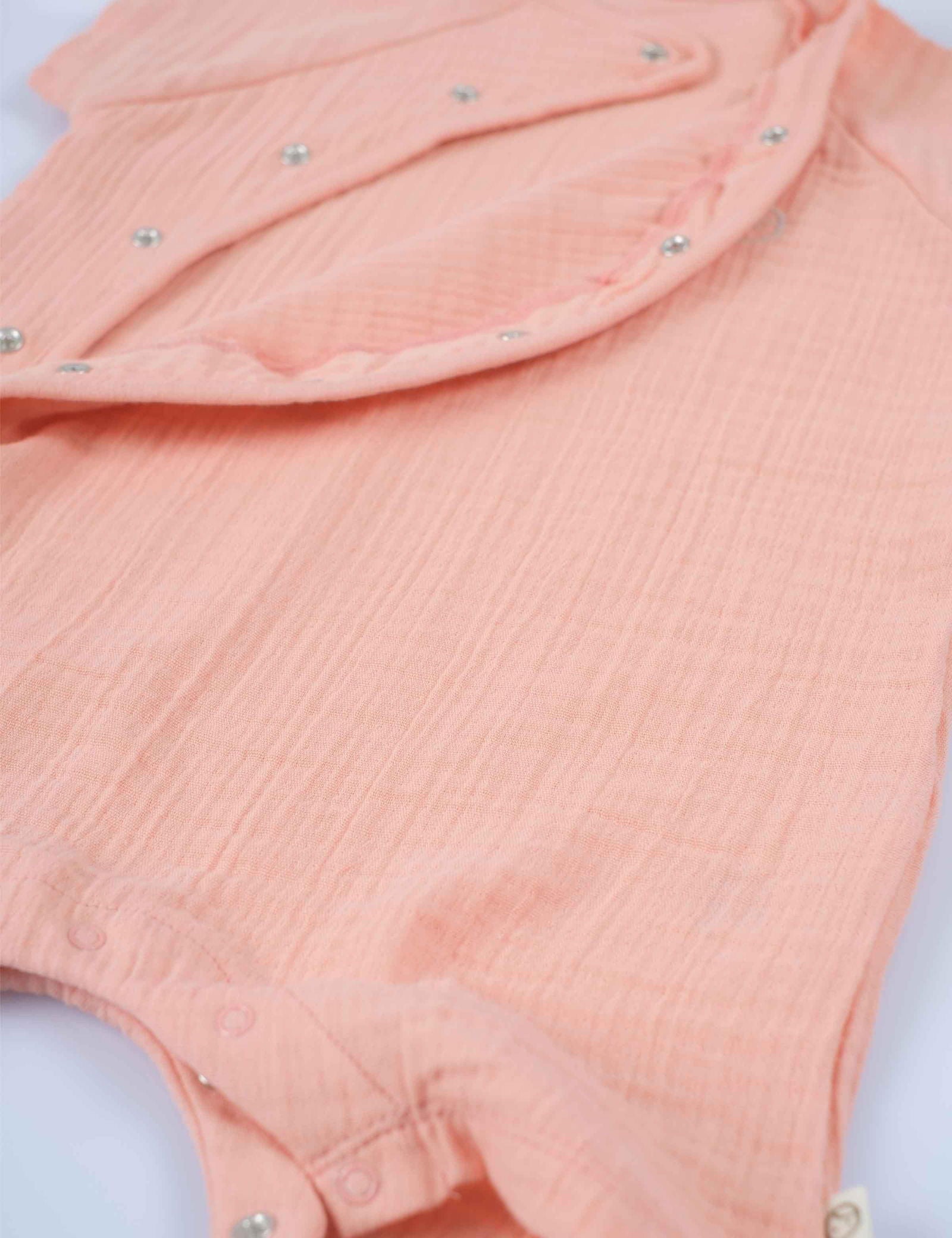 organic muslin baby romper pink

