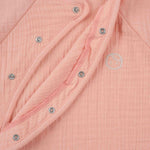 kimono style baby romper snap detail
