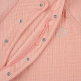 kimono style baby romper snap detail
