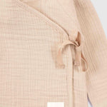 baby muslin pants drawstring waist beige