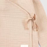 baby muslin pants drawstring waist beige