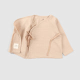 muslin baby wrap top tie detail beige