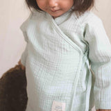 muslin baby trousers elastic waist detail
