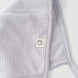 soft ribbed baby hat grey organic fabric