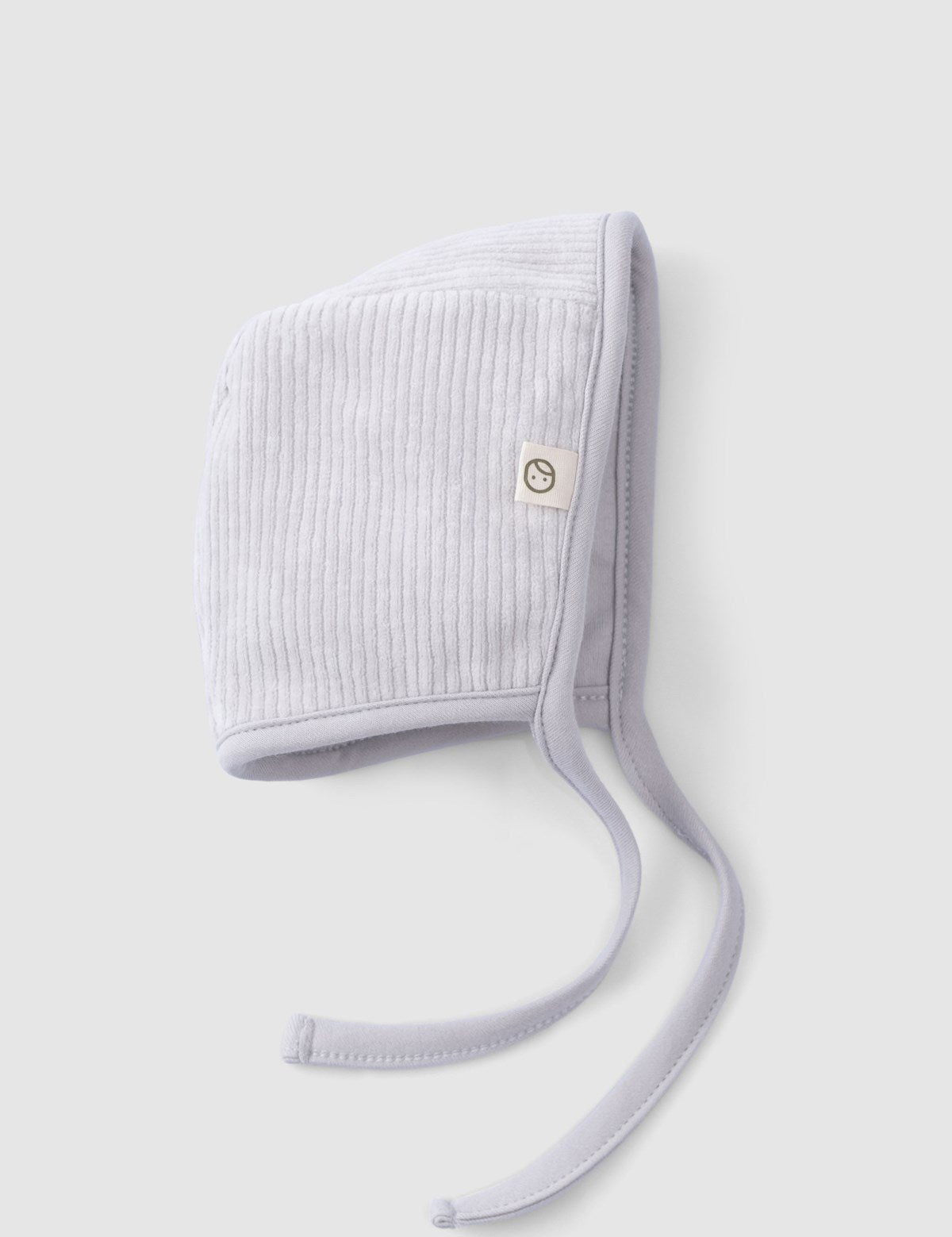 baby bonnet with tie straps grey velour