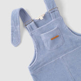 soft ribbed baby overalls blue organic cotton