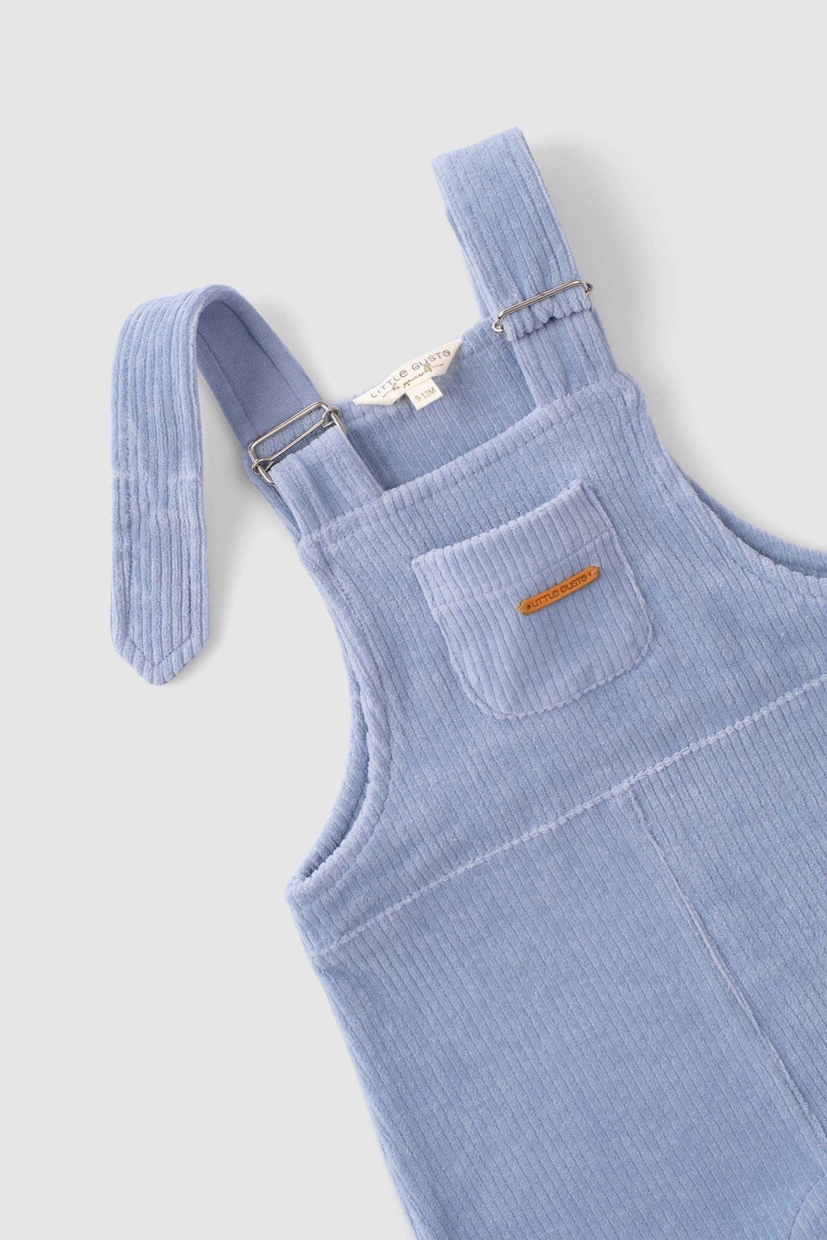 soft ribbed baby overalls blue organic cotton
