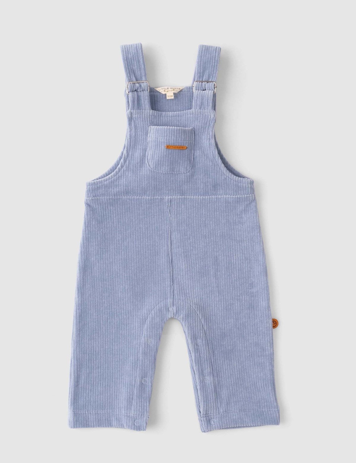 organic cotton blue baby dungarees velour romper