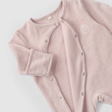 pink baby grow footed romper

