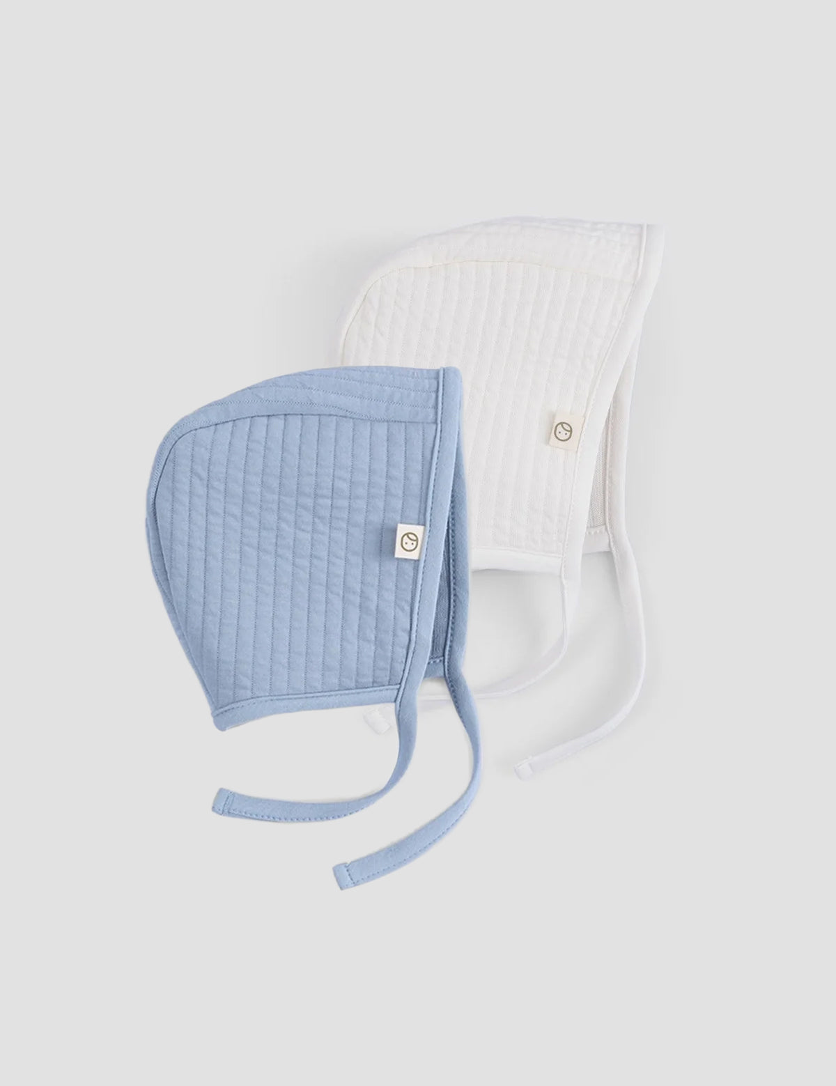 blue baby bonnet with earflaps organic cotton newborn hat