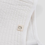 white ribbed baby bonnet organic cotton textured hat detail