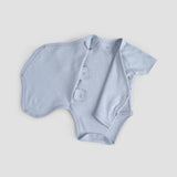 Personalised Organic Cotton Baby Bodysuit - Hello World Blue