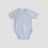 Personalised Organic Cotton Baby Bodysuit - Hello World Blue