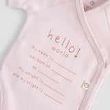 Personalised Organic Cotton Baby Bodysuit - Hello World Pink