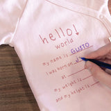 Personalised Organic Cotton Baby Bodysuit - Hello World Pink
