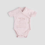 Personalised Organic Cotton Baby Bodysuit - Hello World Pink
