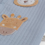 Quilted Organic Cotton Animal Applique Baby Gilet - Blue