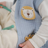 Quilted Organic Cotton Animal Applique Baby Gilet - Blue