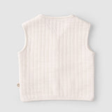 Quilted Organic Cotton Animal Applique Baby Gilet - Ecru