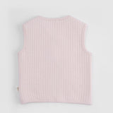 Quilted Organic Cotton Animal Applique Baby Gilet - Pink