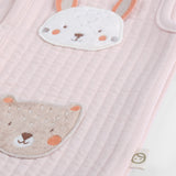 Quilted Organic Cotton Animal Applique Baby Gilet - Pink