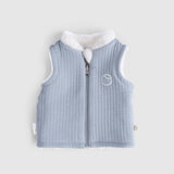 Reversible Quilted Baby Gilet - Blue