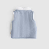 Reversible Quilted Baby Gilet - Blue