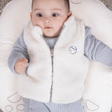 Reversible Quilted Baby Gilet - Blue