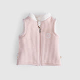 Reversible Quilted Baby Gilet - Pink