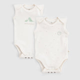Twig Organic Cotton 2 Pack Baby Bodysuits - Ecru