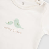 Twig Organic Cotton 2 Pack Long Sleeve Baby Bodysuits - Ecru