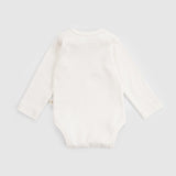 Twig Organic Cotton 2 Pack Long Sleeve Baby Bodysuits - Ecru