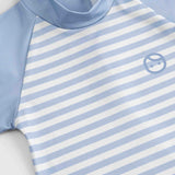 baby rash guard striped blue short sleeve