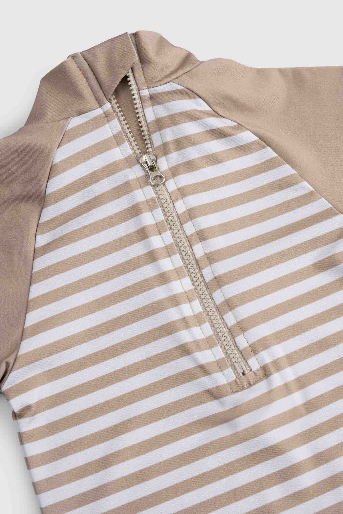 upf 50 baby sunsuit brown striped