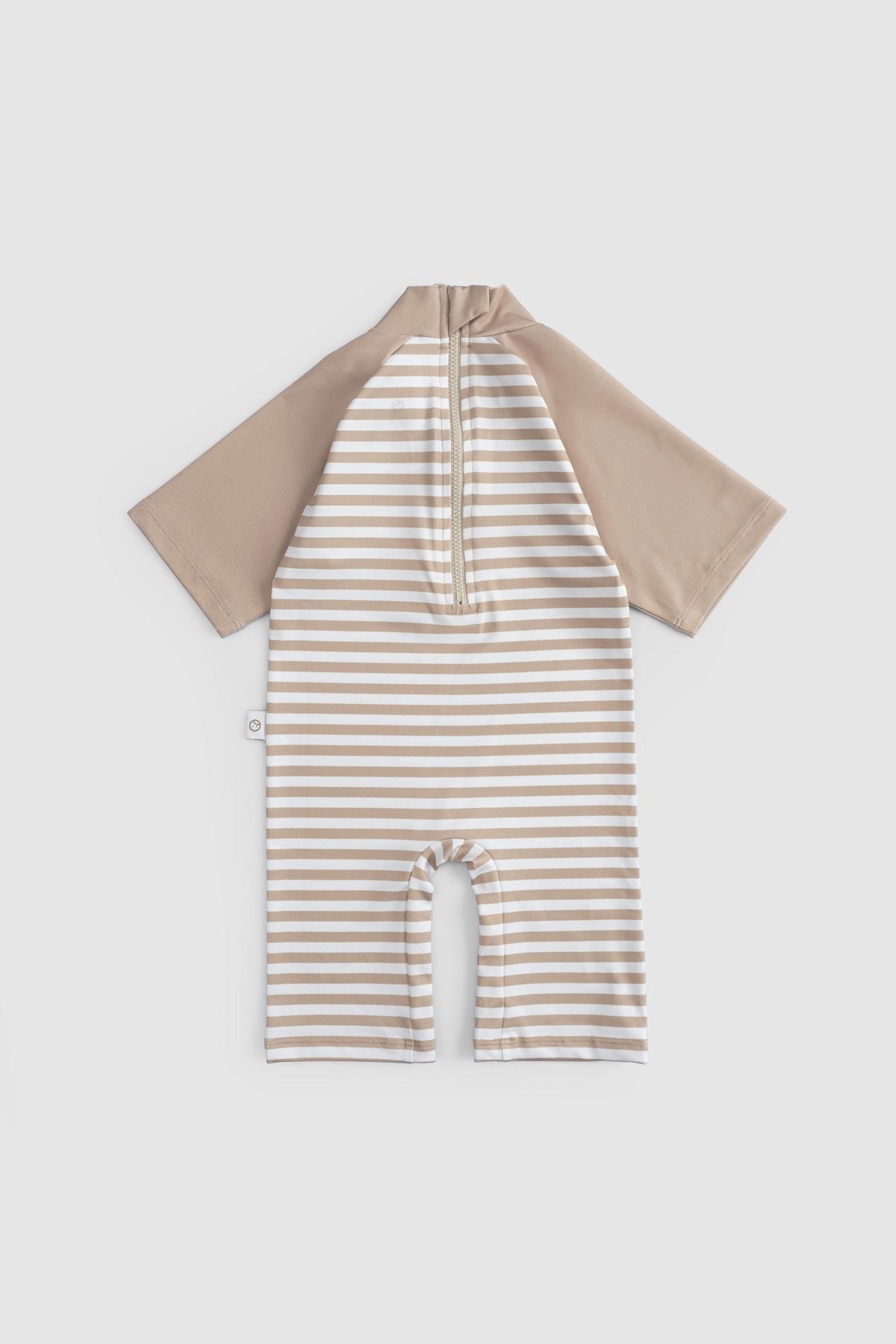 baby rash guard brown striped short sleeve