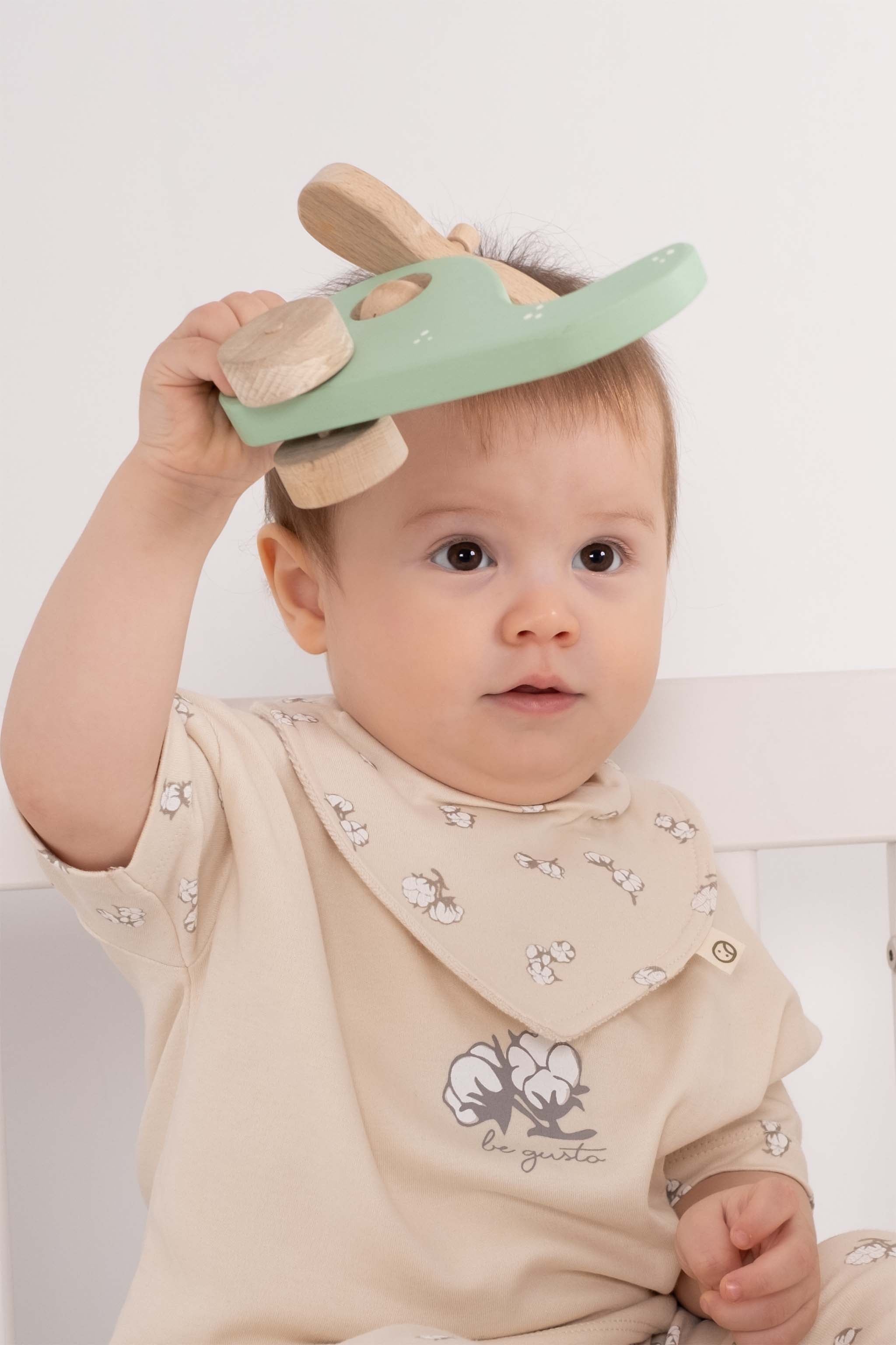 Organic Baby Bandana Bibs - Waterproof Adjustable 3-Pack (Cotton Pattern) - Little Gusto