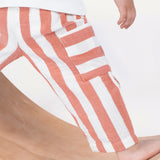 Organic Cotton Muslin Baby Trousers – Orange Stripe