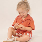 Organic Cotton Muslin Shirt & Shorts Set – Orange